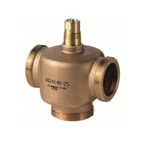 SIEMENS VXG44.40-25 Valvola a globo a tre vie con attacchi filettati esterni, corpo in bronzo